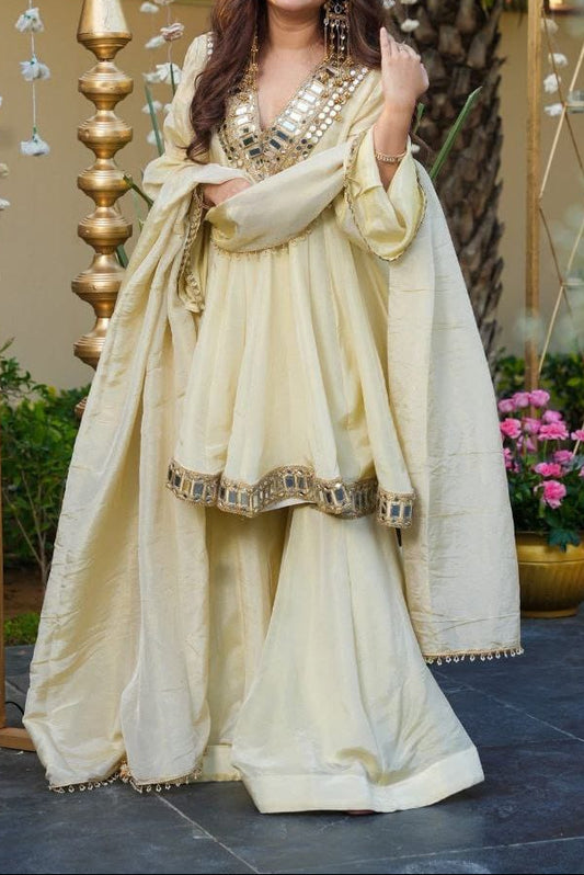 Instagram's Most Viral Super Hit Kediya Style Real Mirror Work Palazzo Set