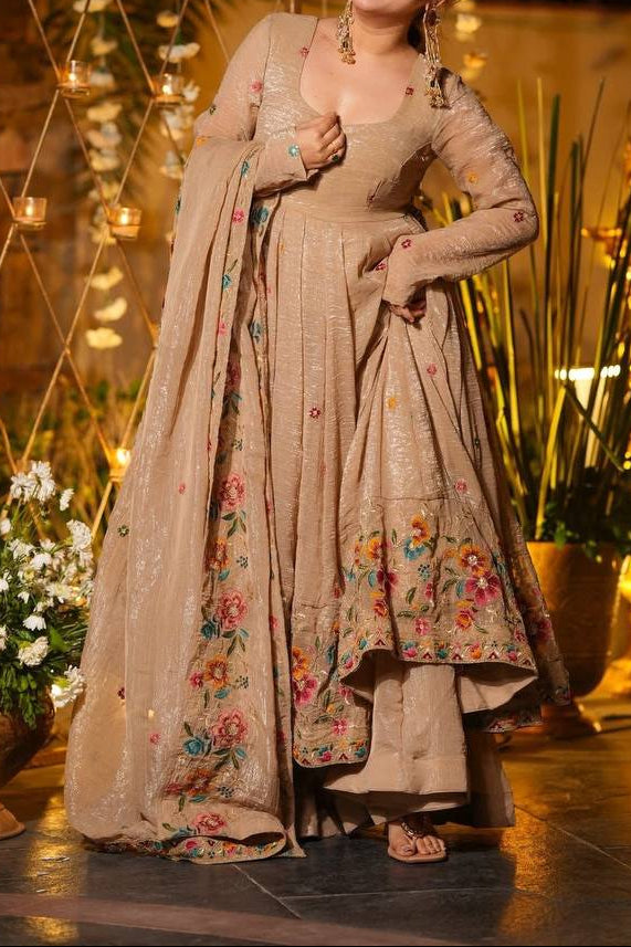 Designer Party Wear Look Top Sharara & Dupatta With Heavy Embroidery Work