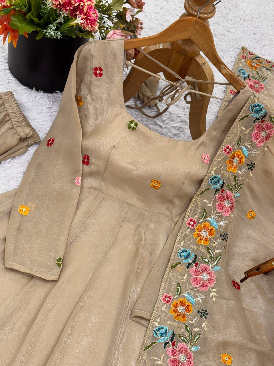 Designer Party Wear Look Top Sharara & Dupatta With Heavy Embroidery Work