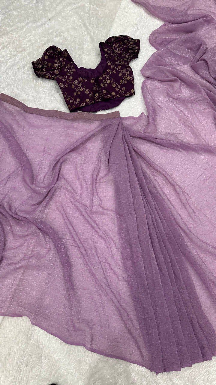 Sparkle silk ready to wear saree with adjustable hooks