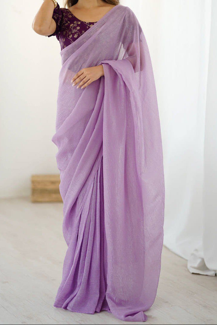 Sparkle silk ready to wear saree with adjustable hooks
