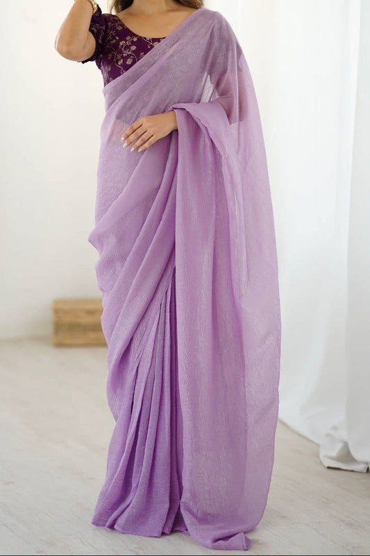 Sparkle silk ready to wear saree with adjustable hooks
