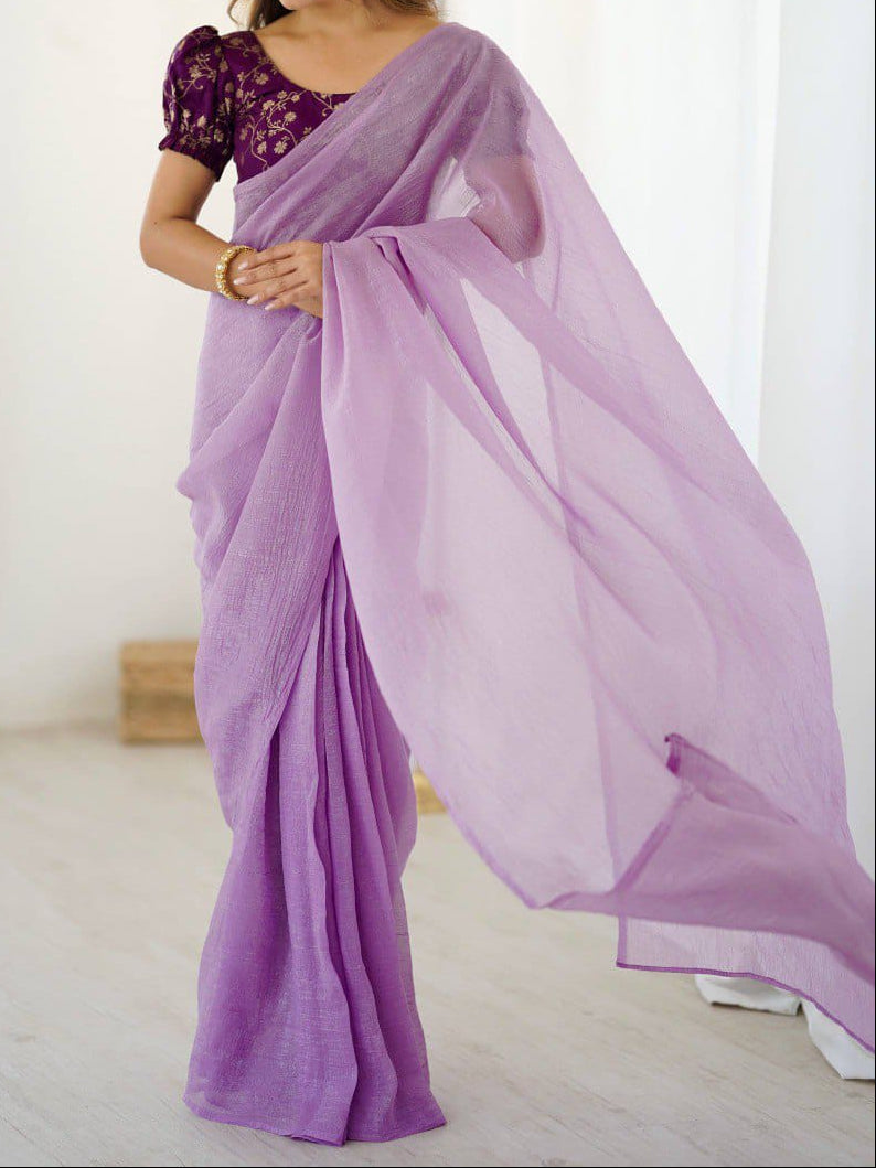 Sparkle silk ready to wear saree with adjustable hooks