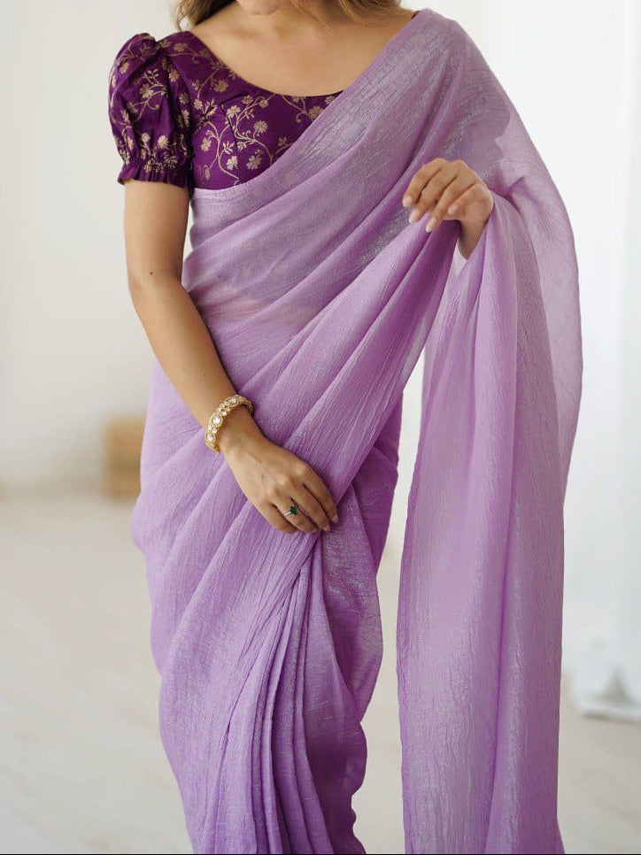 Sparkle silk ready to wear saree with adjustable hooks