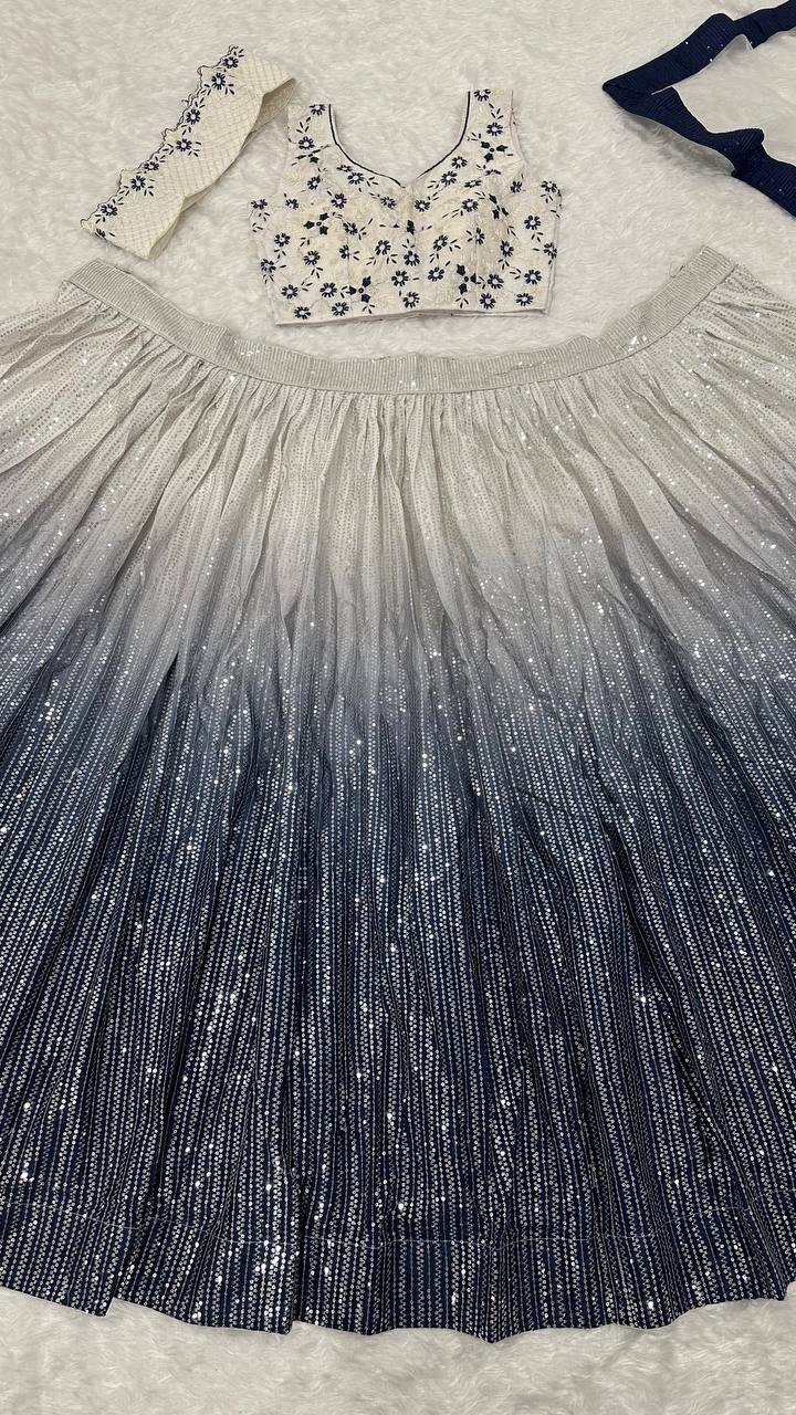 Wedding Special Sequence Work Lehenga Choli With Can Can Attach