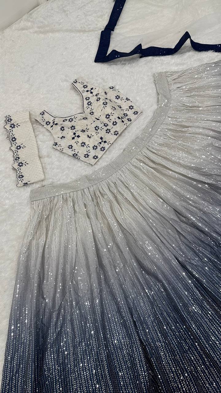 Wedding Special Sequence Work Lehenga Choli With Can Can Attach