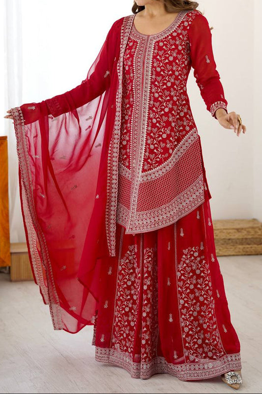 Premium Faux Georgette Embroidery with Sequin & Thread Detailing Outfit
