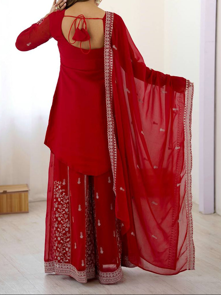 Premium Faux Georgette Embroidery with Sequin & Thread Detailing Outfit
