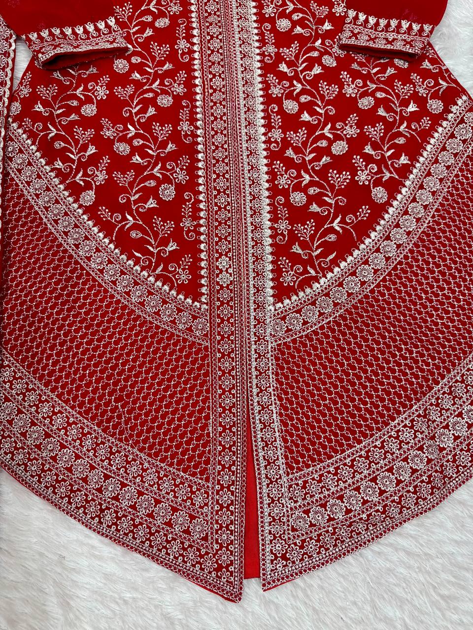 Premium Faux Georgette Embroidery with Sequin & Thread Detailing Outfit
