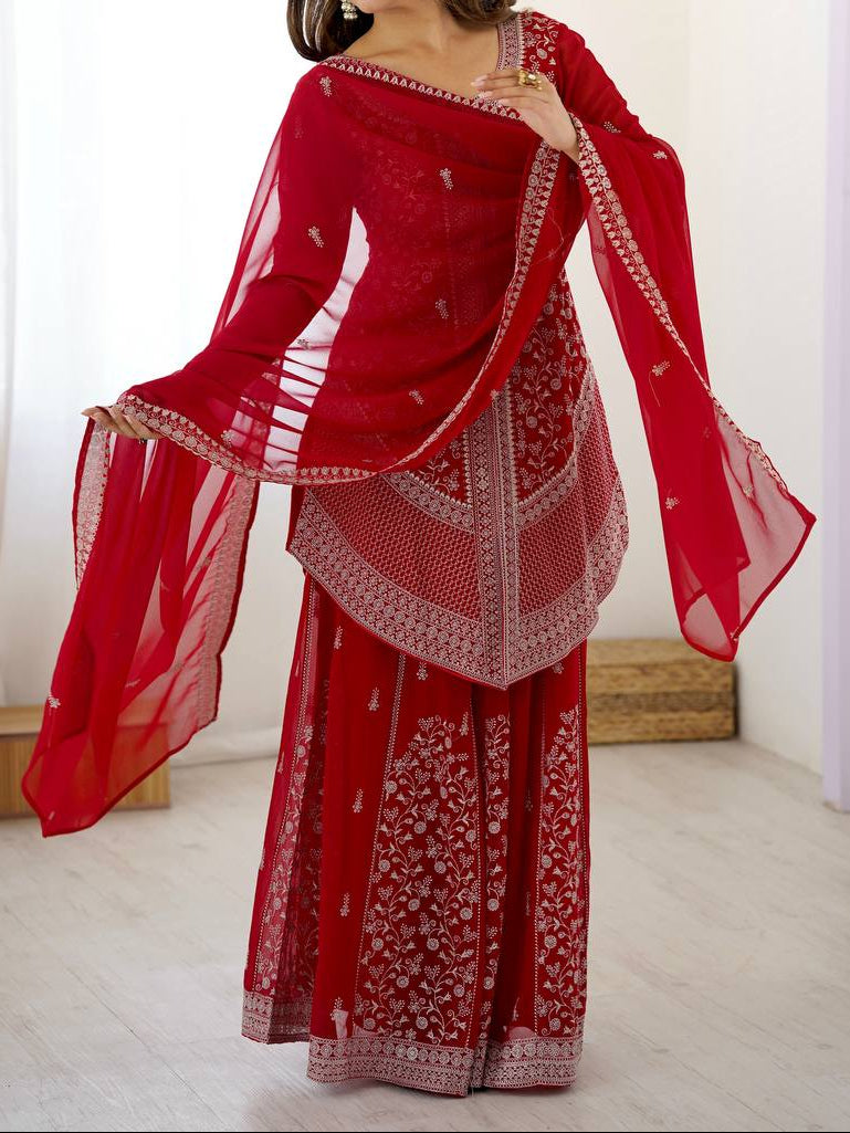 Premium Faux Georgette Embroidery with Sequin & Thread Detailing Outfit