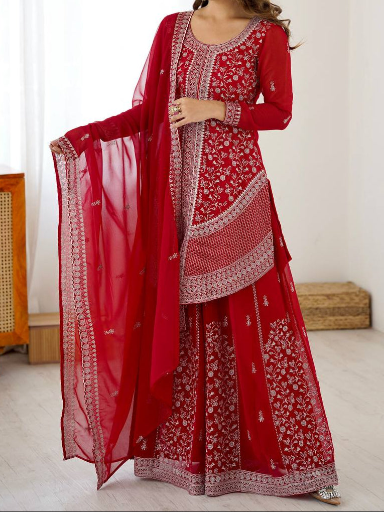 Premium Faux Georgette Embroidery with Sequin & Thread Detailing Outfit