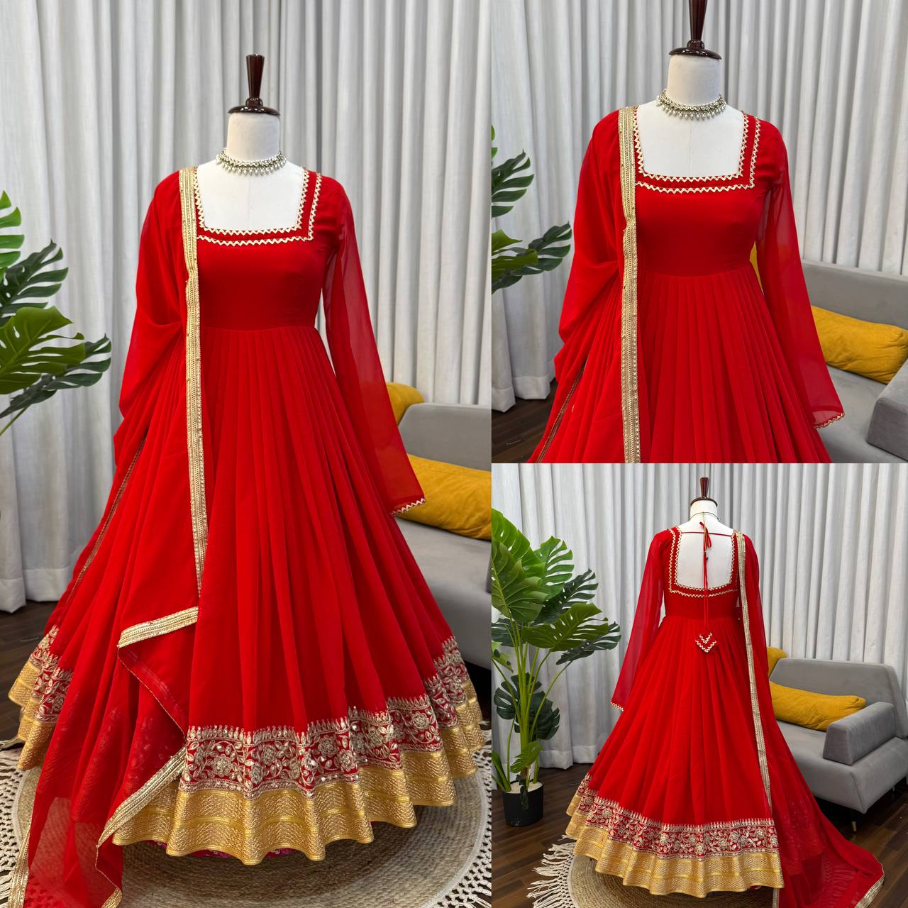 Newlywed Special Red Designer Anarkali Suit Set