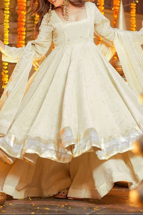 Heavy Chinon Silk Festive And Wedding Special Anarkali Suit Set
