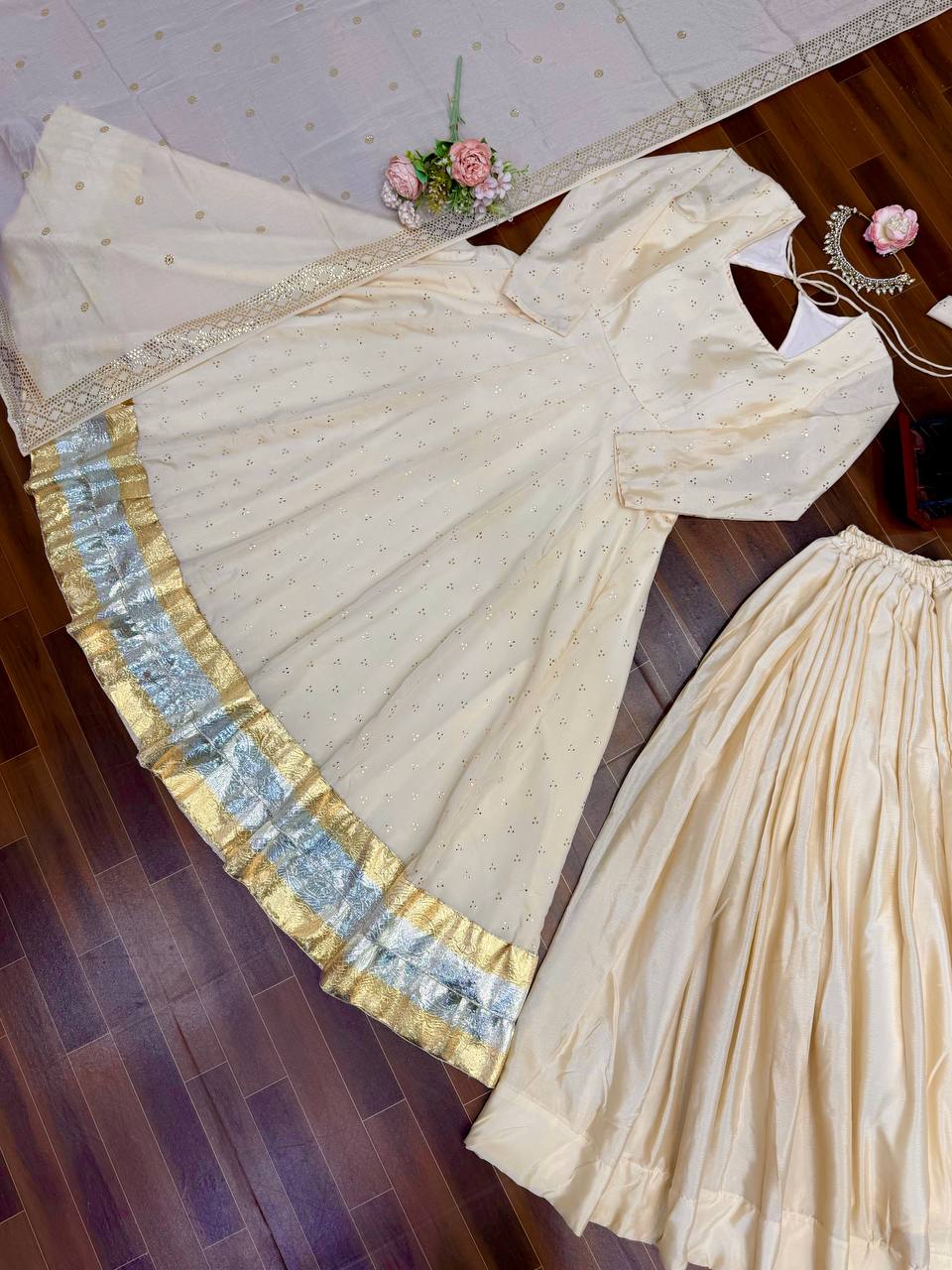 Heavy Chinon Silk Festive And Wedding Special Anarkali Suit Set