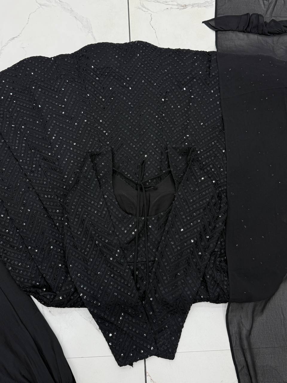 Wedding Special Luchnowi Sequence Work Anarkali Suit Set