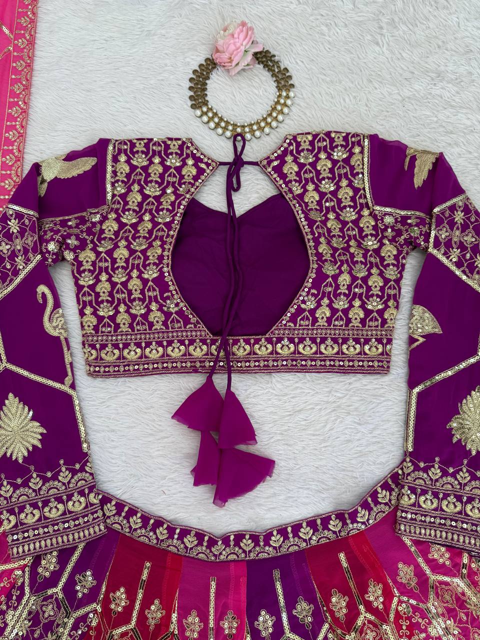 Wedding Wear Heavy  Thread & Sequence Embroidery Work Designer Lehenga Choli