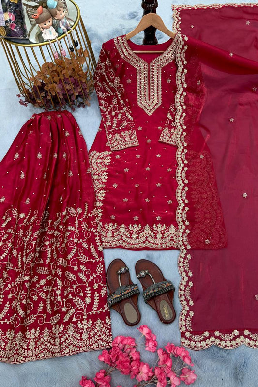 Eid Special Party Wear Pure Jimmy Choo Palazzo Suit Set