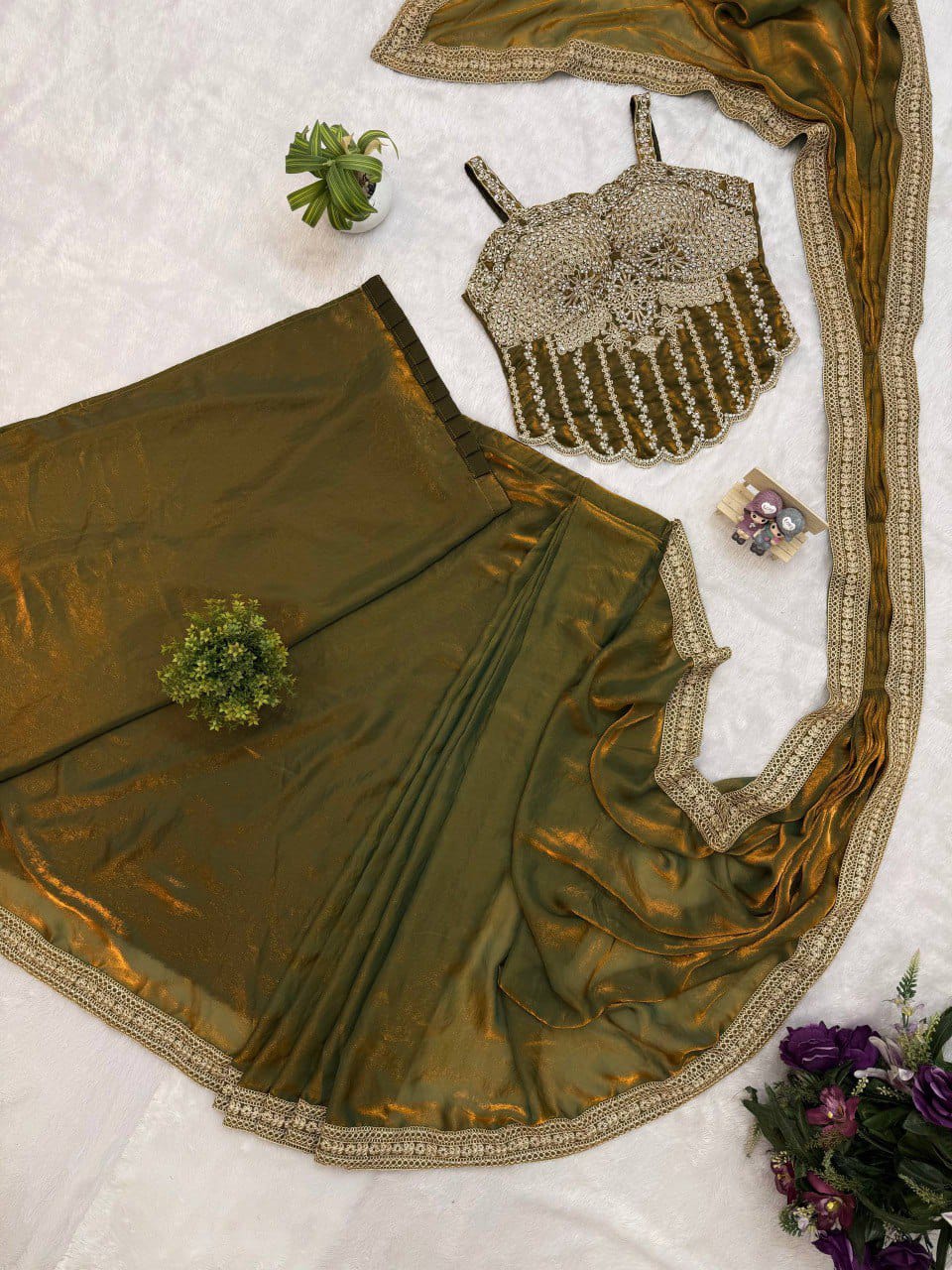 Trending Ready To Wear With Fully Handwork & Embroidered Blouse