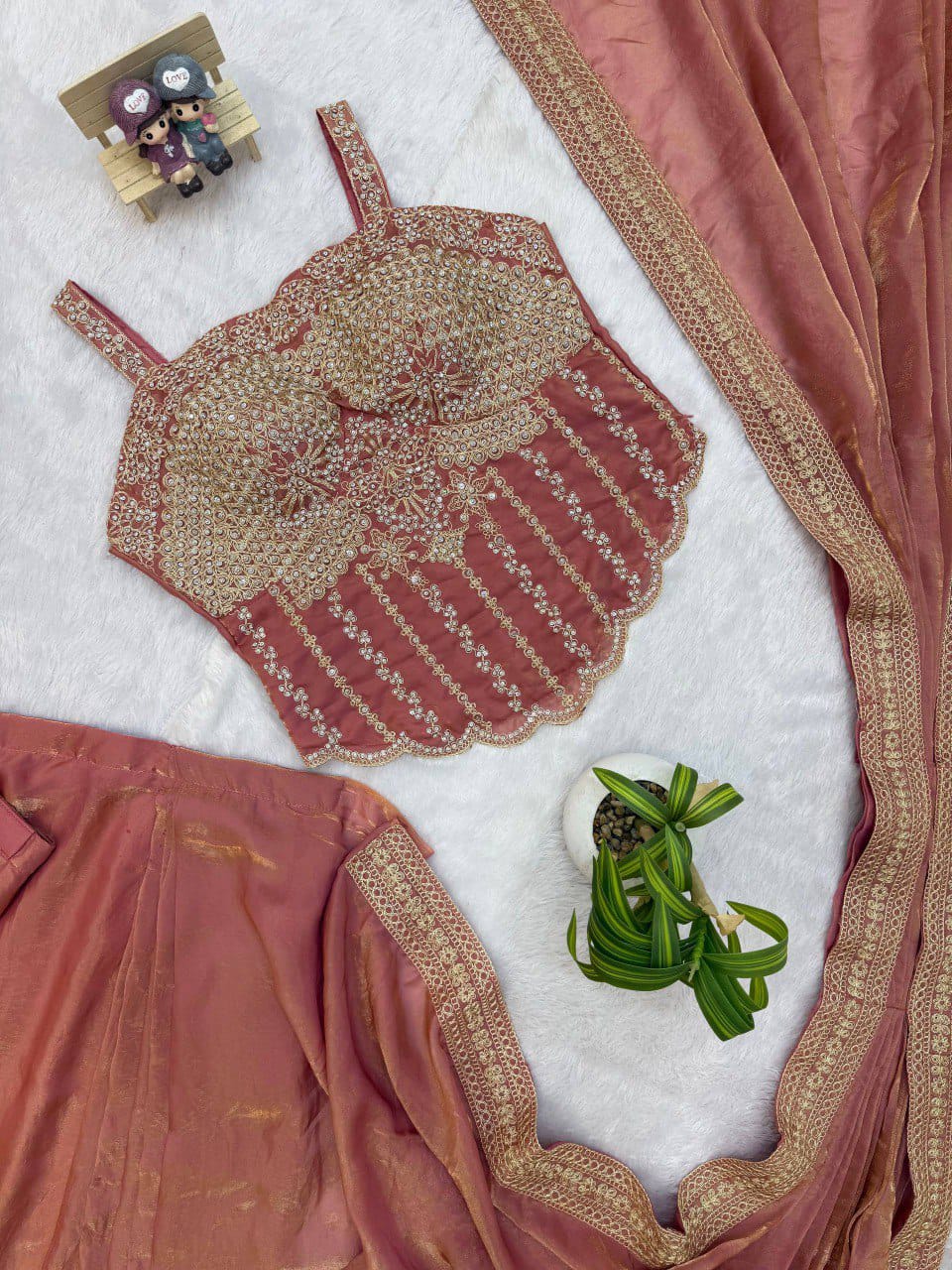 Trending Ready To Wear With Fully Handwork & Embroidered Blouse