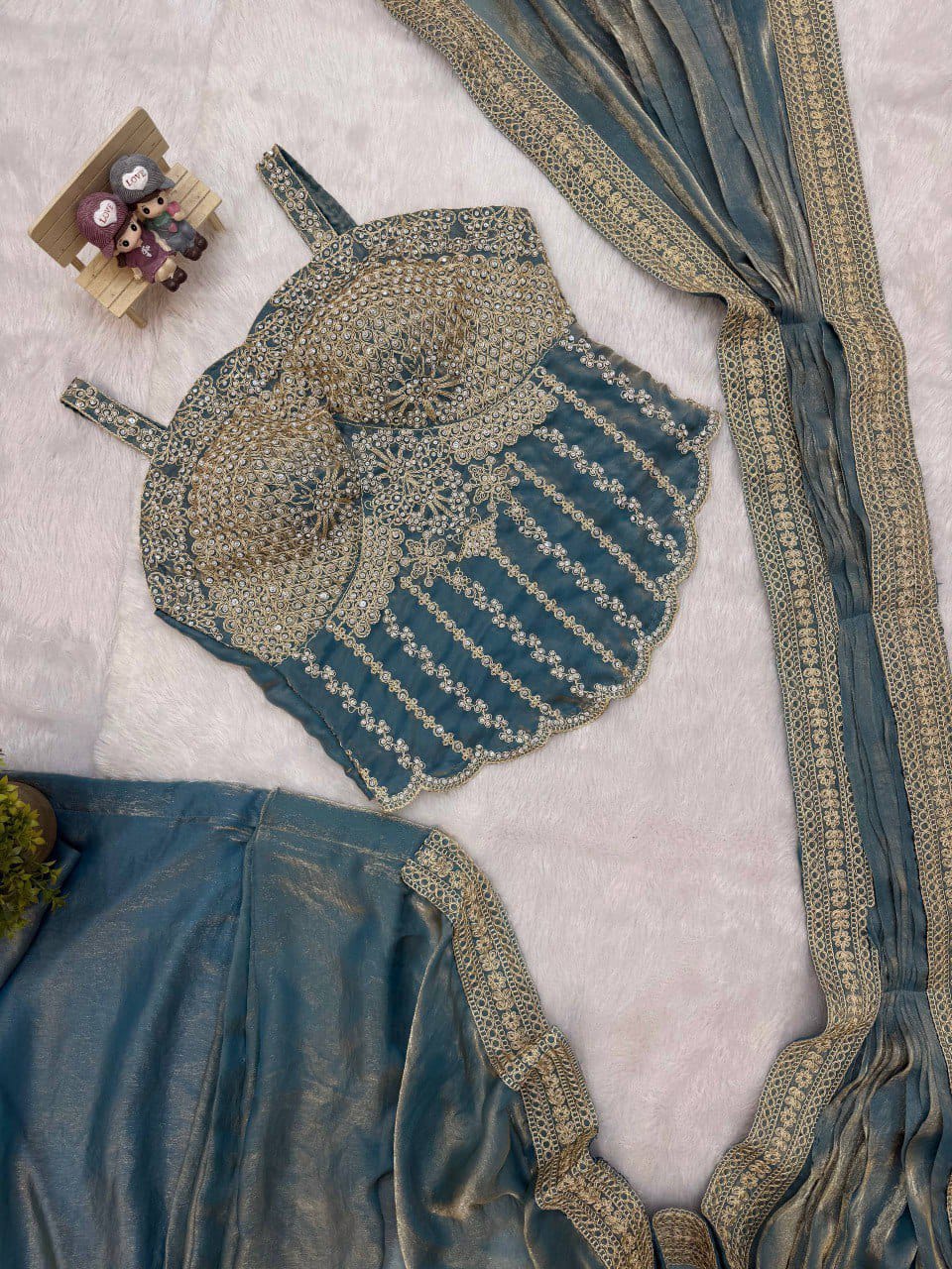Trending Ready To Wear With Fully Handwork & Embroidered Blouse
