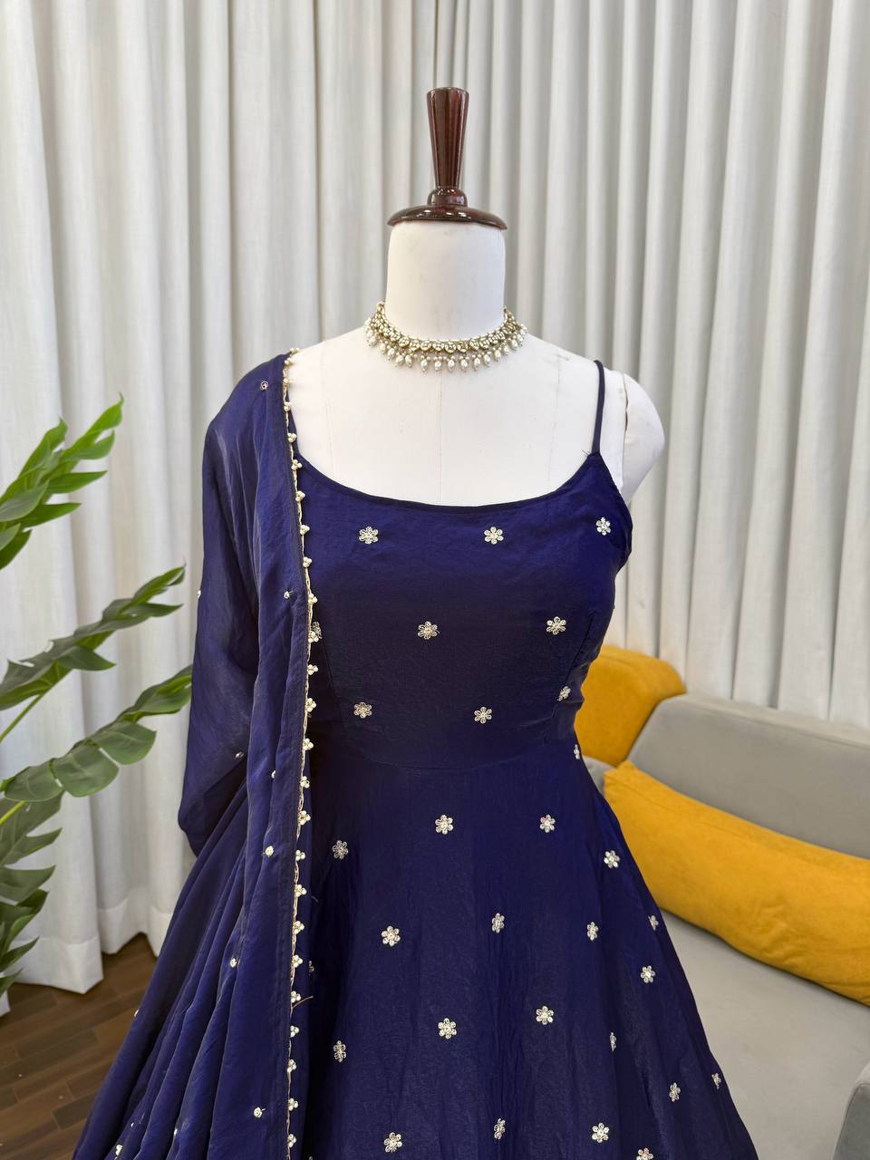 Step into effortless charm with our exclusive 3-piece royal anarkali set