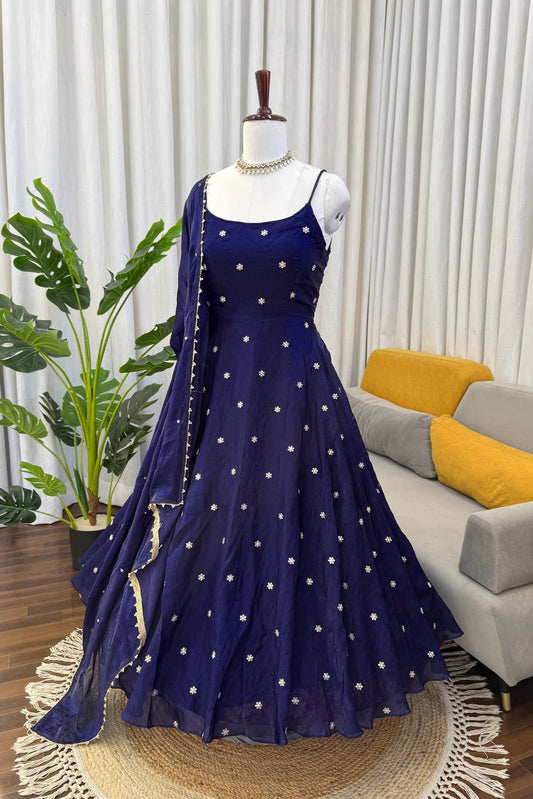 Step into effortless charm with our exclusive 3-piece royal anarkali set