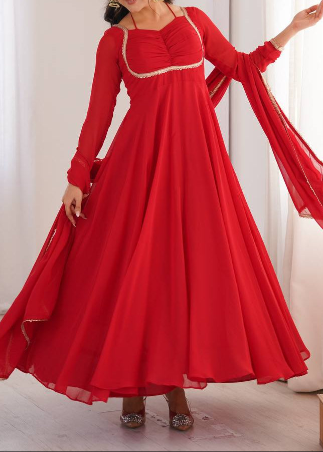 Presenting New Designer 7 Meter Huge Flare Anarkali Gown With Dupatta