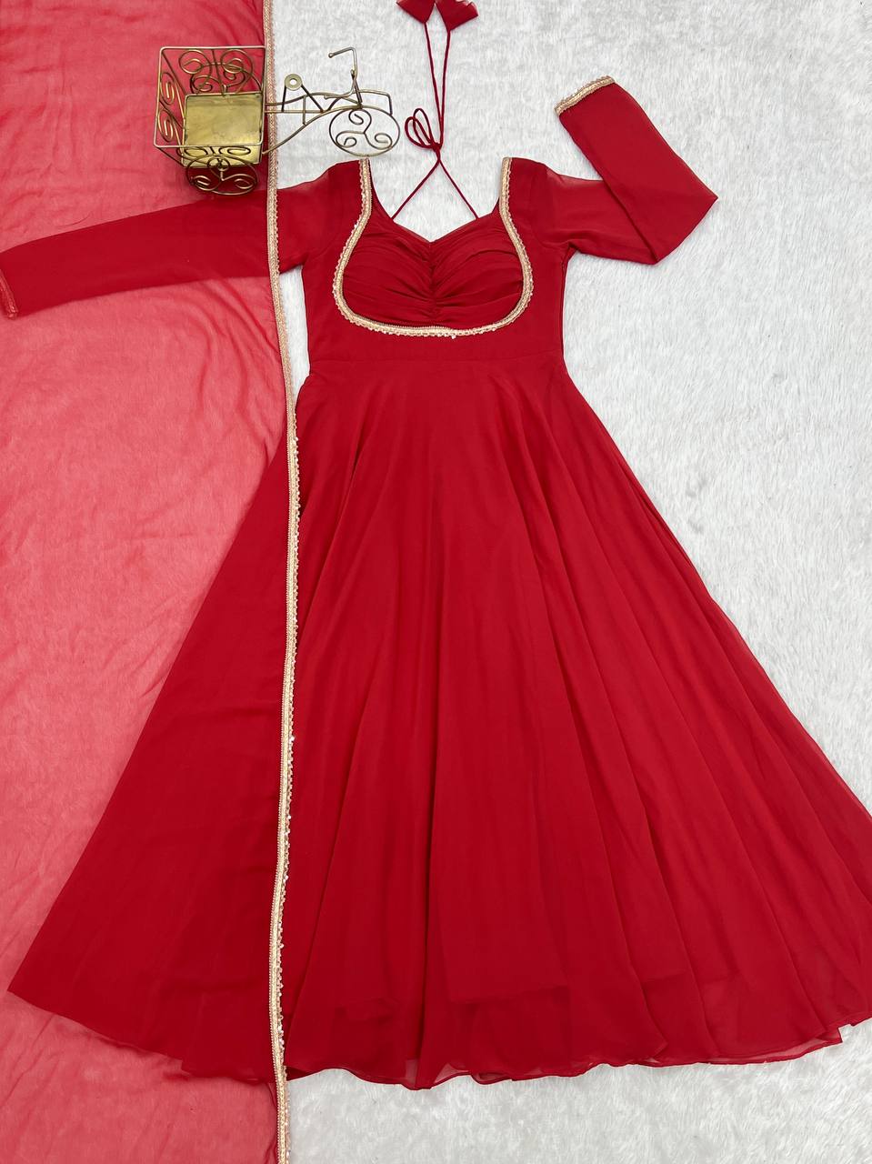 Presenting New Designer 7 Meter Huge Flare Anarkali Gown With Dupatta