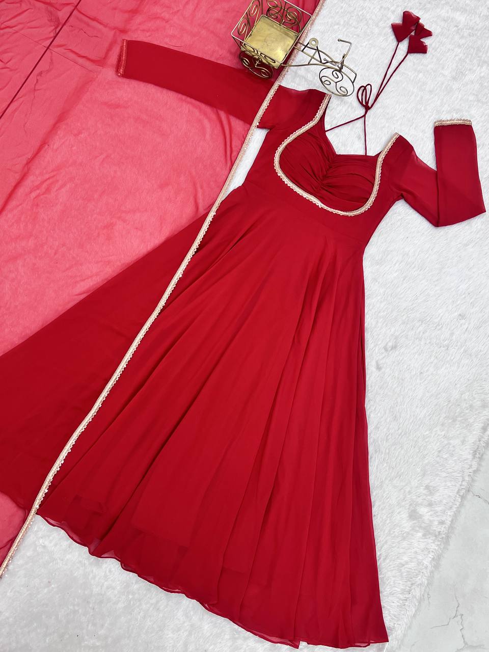 Presenting New Designer 7 Meter Huge Flare Anarkali Gown With Dupatta