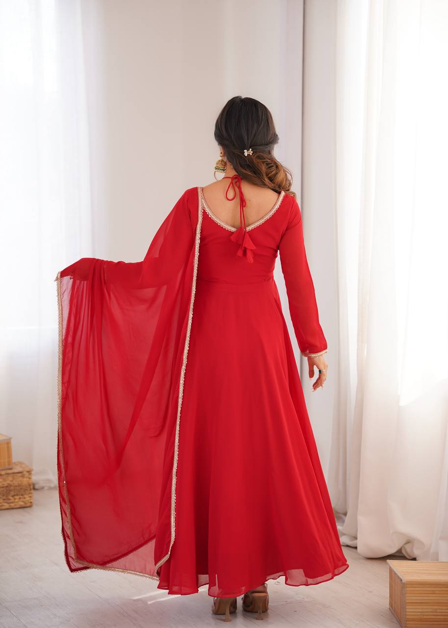 Presenting New Designer 7 Meter Huge Flare Anarkali Gown With Dupatta