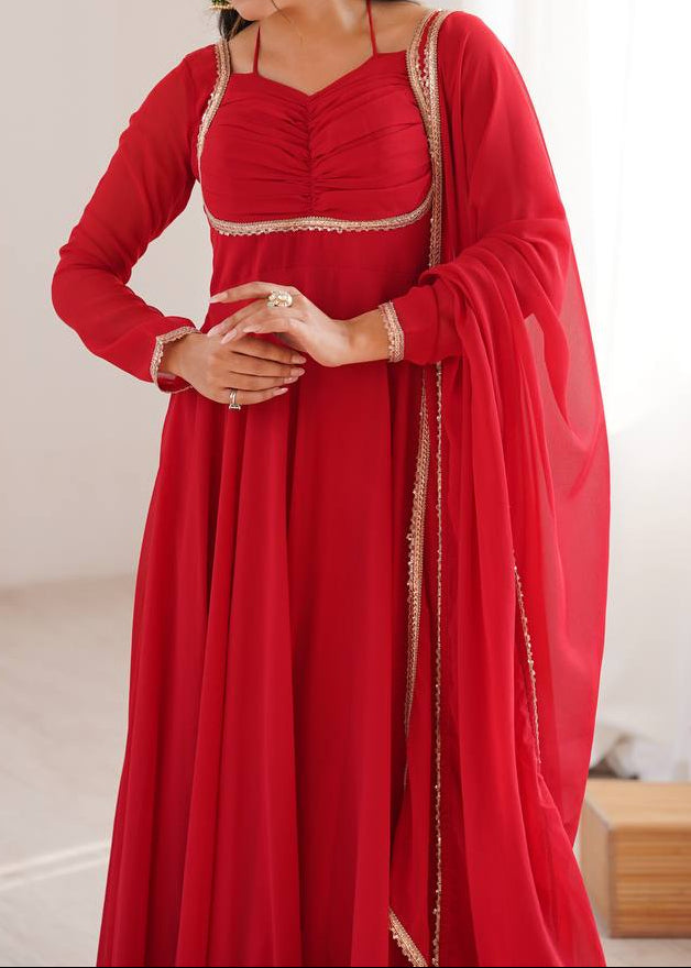 Presenting New Designer 7 Meter Huge Flare Anarkali Gown With Dupatta