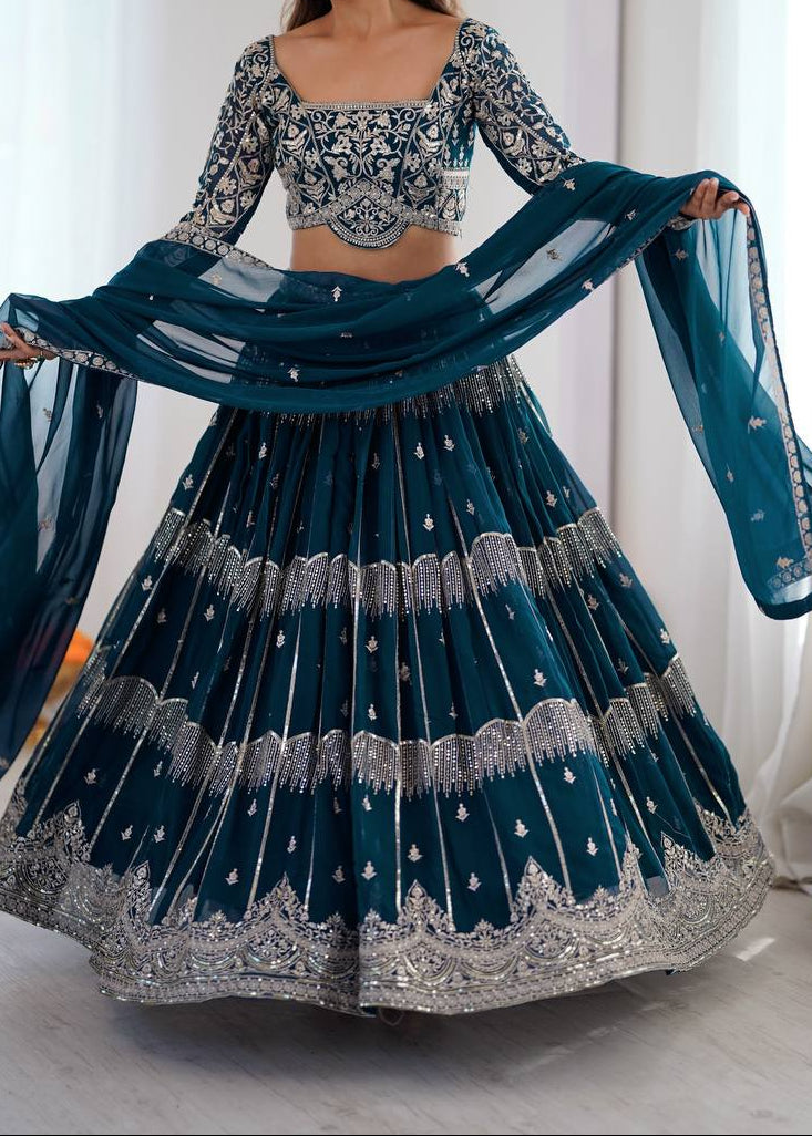 Designer Lehenga Choli Perfect for Weddings, Sangeet, Festive Celebrations