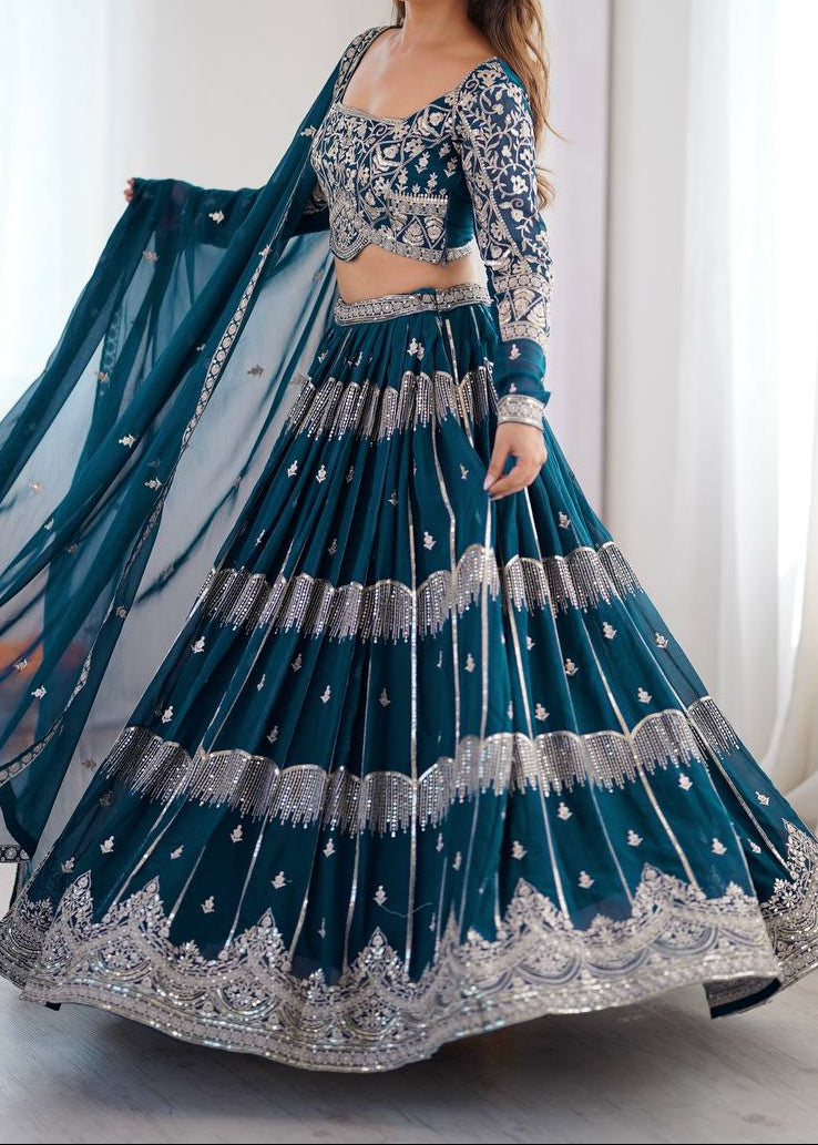 Designer Lehenga Choli Perfect for Weddings, Sangeet, Festive Celebrations
