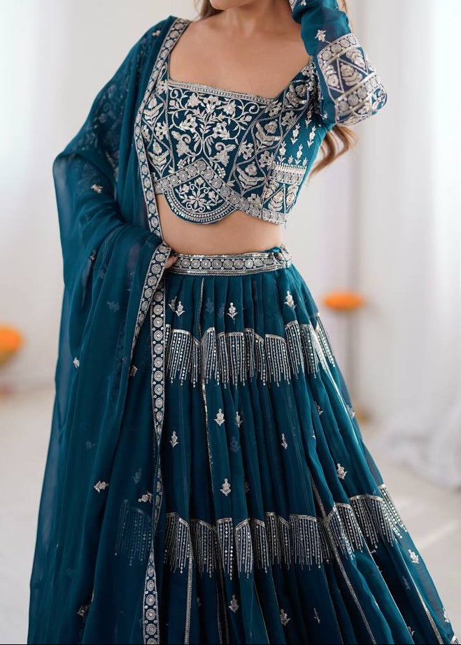Designer Lehenga Choli Perfect for Weddings, Sangeet, Festive Celebrations