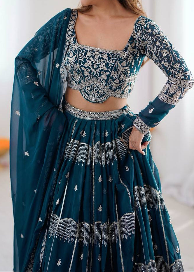 Designer Lehenga Choli Perfect for Weddings, Sangeet, Festive Celebrations