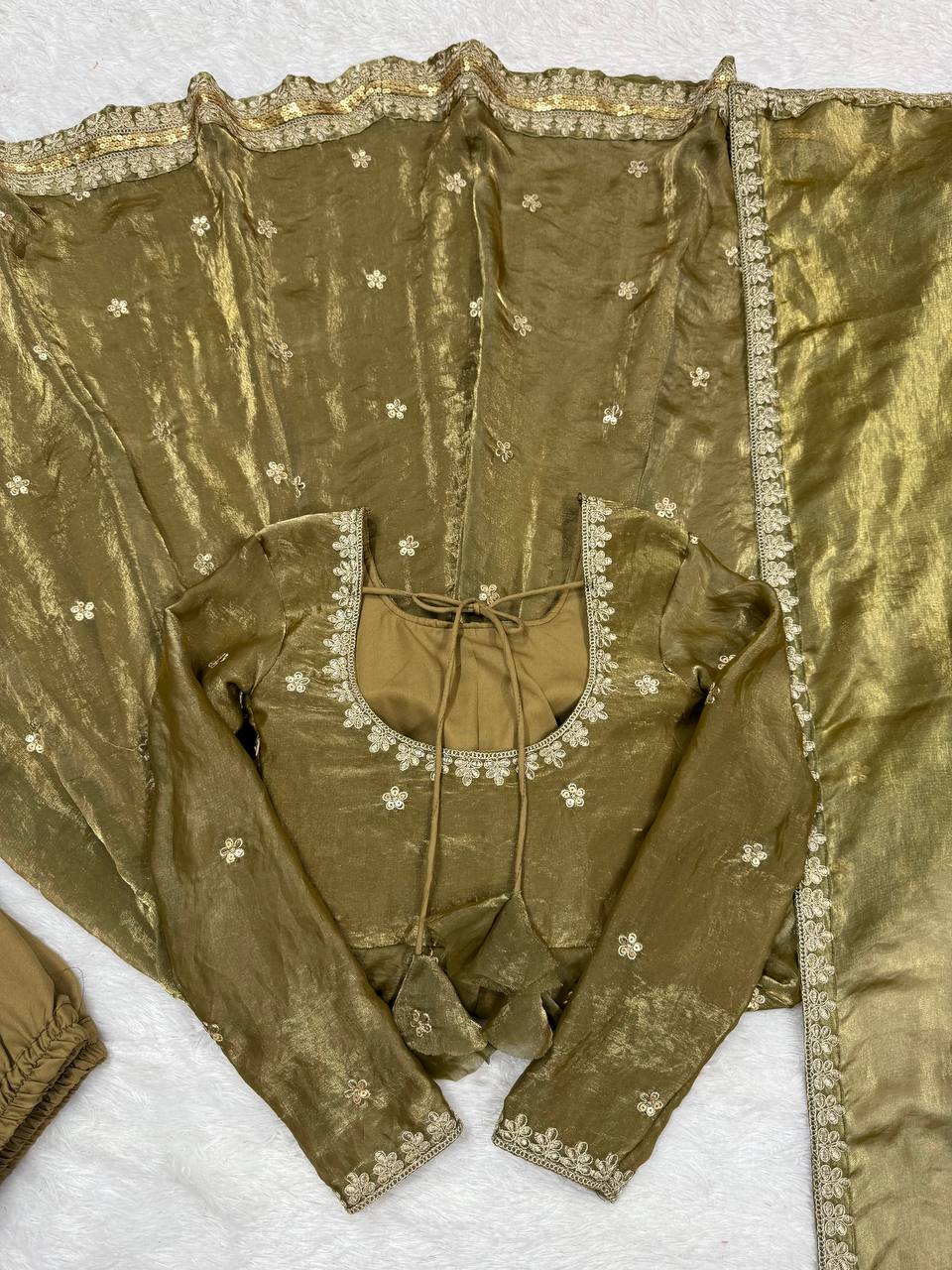 Designer Party Wear Fendy Silk Anarkali Suit Set