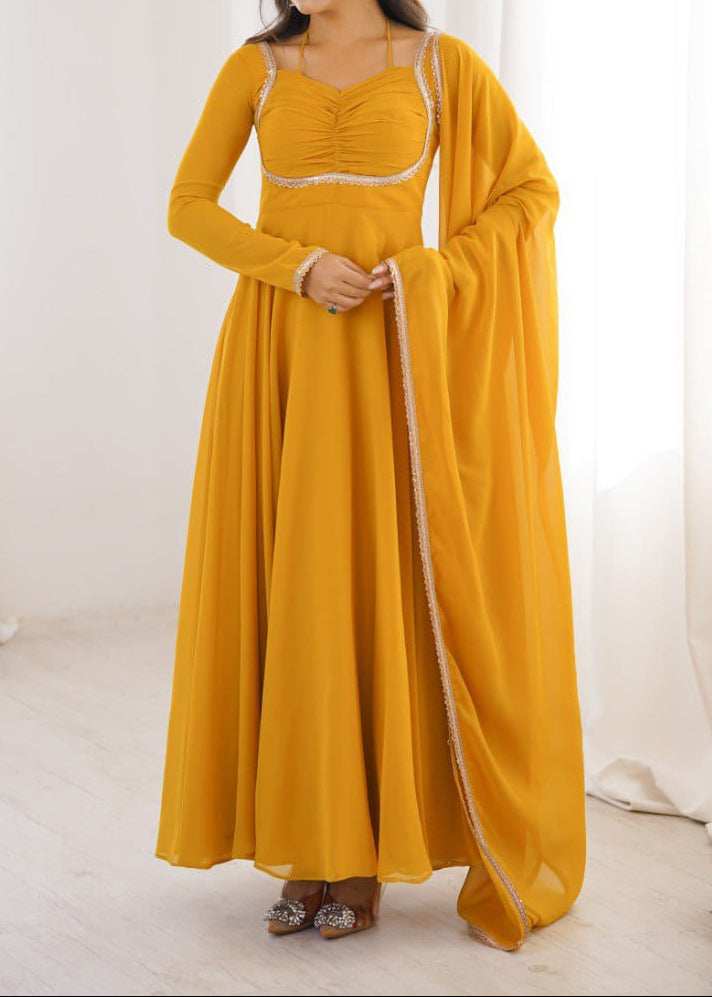 Presenting New Designer 7 Meter Huge Flare Anarkali Gown With Dupatta