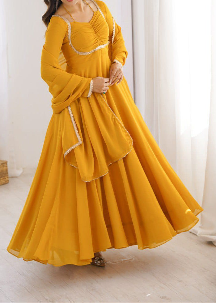 Presenting New Designer 7 Meter Huge Flare Anarkali Gown With Dupatta