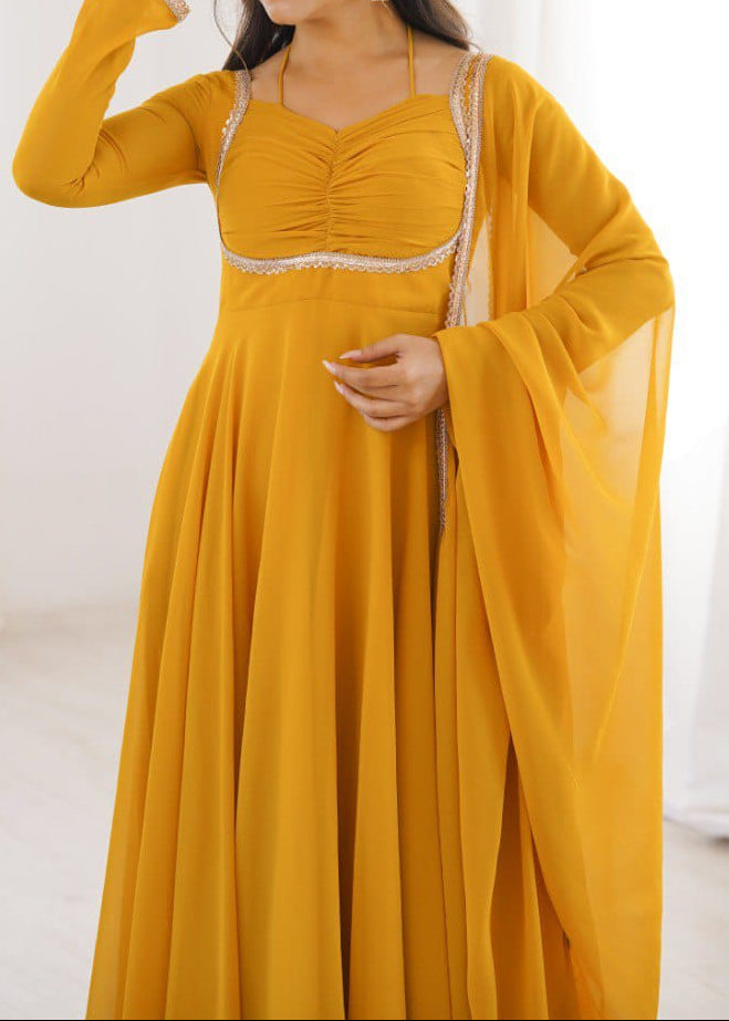 Presenting New Designer 7 Meter Huge Flare Anarkali Gown With Dupatta