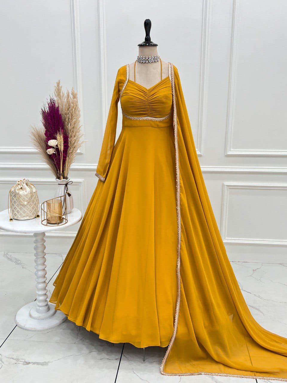 Presenting New Designer 7 Meter Huge Flare Anarkali Gown With Dupatta