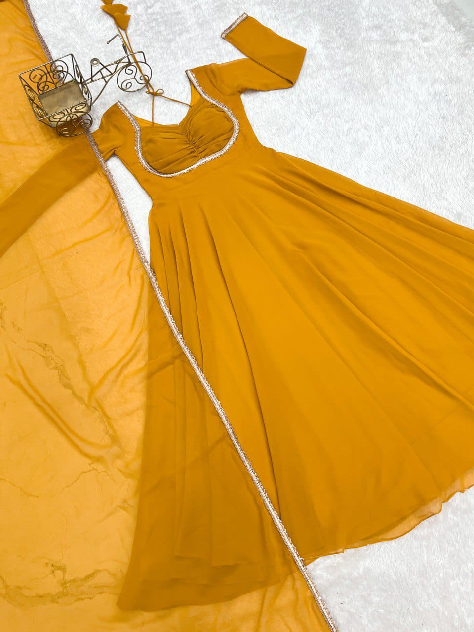 Presenting New Designer 7 Meter Huge Flare Anarkali Gown With Dupatta