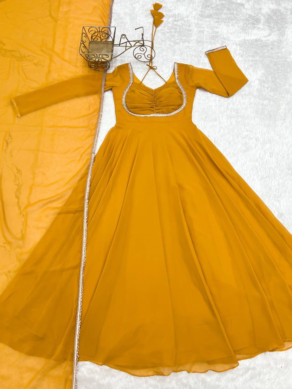 Presenting New Designer 7 Meter Huge Flare Anarkali Gown With Dupatta