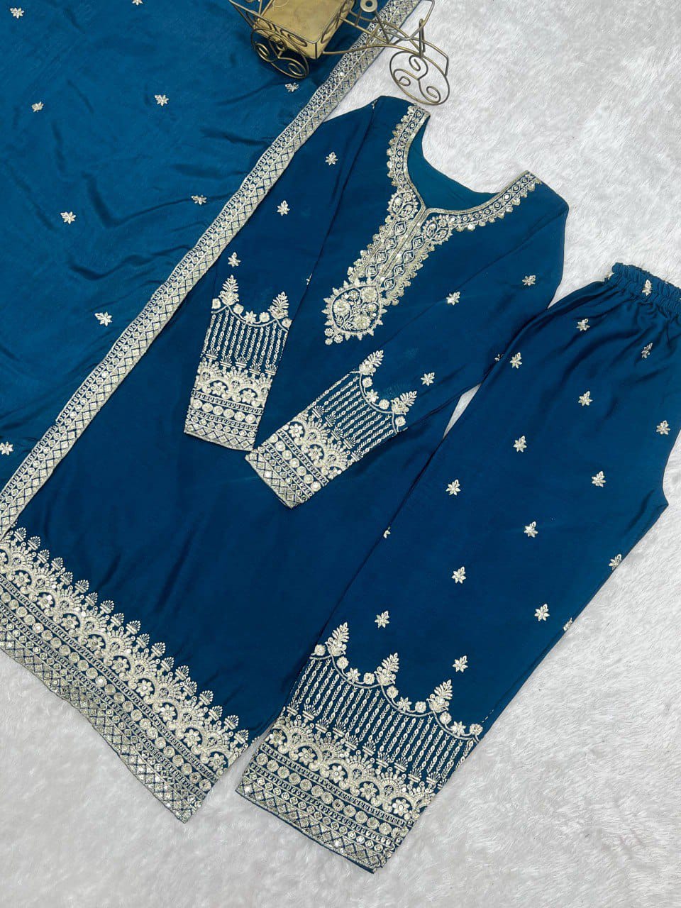 Wedding Special Pure Chinon Silk Designer Suit