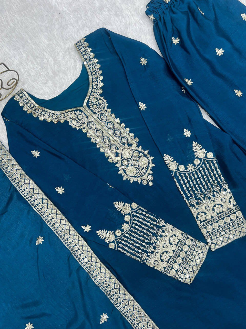 Wedding Special Pure Chinon Silk Designer Suit
