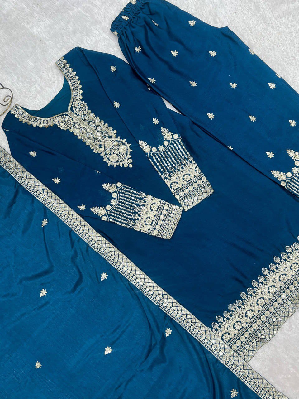 Wedding Special Pure Chinon Silk Designer Suit