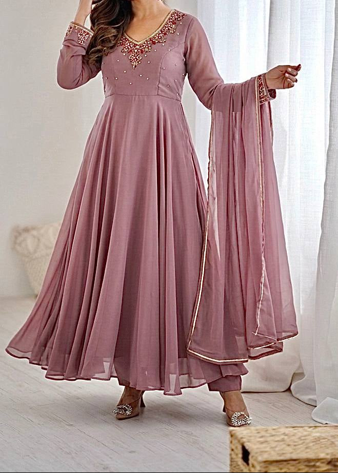 Party Wear Heavy Handwork Gown bottom & Dupatta