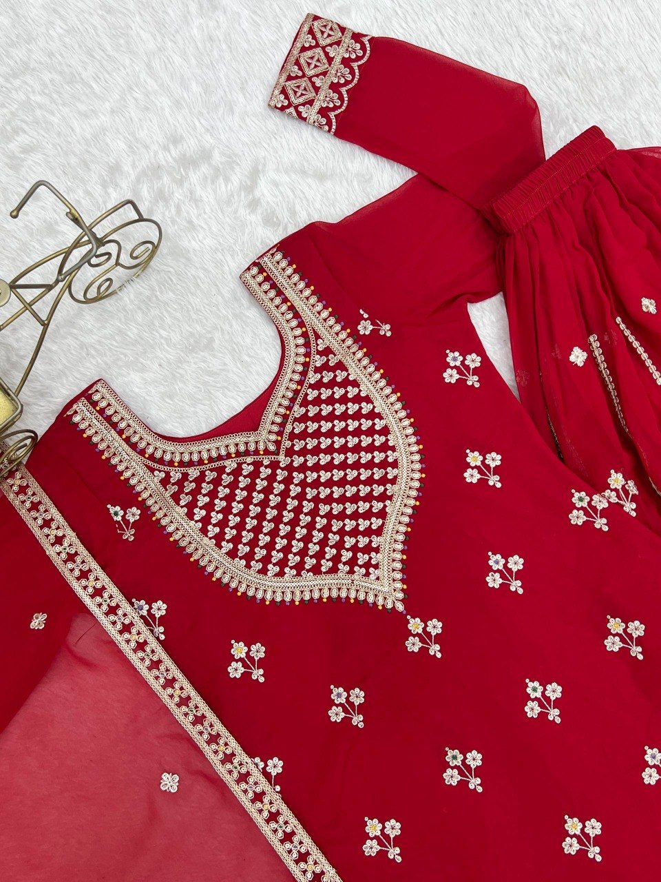 Red Sharara Set Specially For Newly Wed