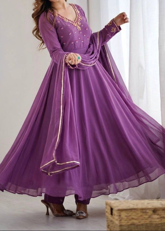 Party Wear Heavy Handwork Gown bottom & Dupatta