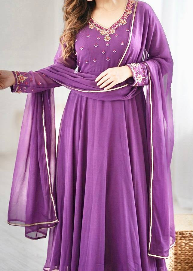 Party Wear Heavy Handwork Gown bottom & Dupatta
