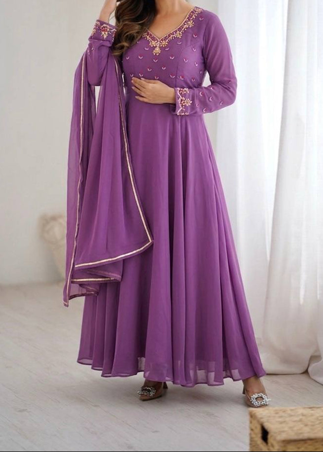 Party Wear Heavy Handwork Gown bottom & Dupatta